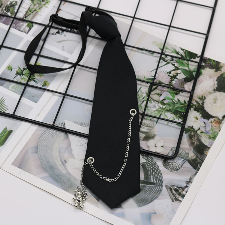 Fu Shuai original amor mariposa cadena libre negro tie ins femenino con estilo de la Universidad JK camisa uniforme moda