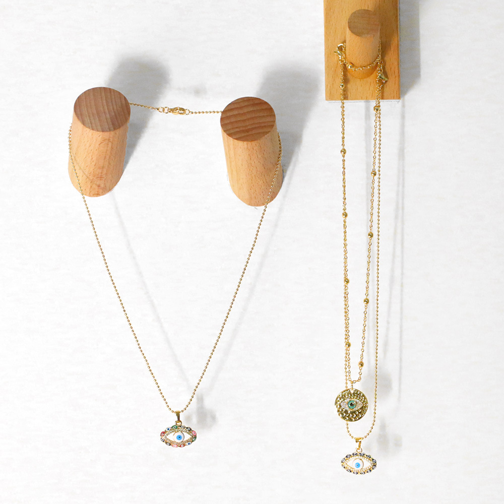 fashion hollow color dripping oil devilu0027s eye copper necklace wholesale