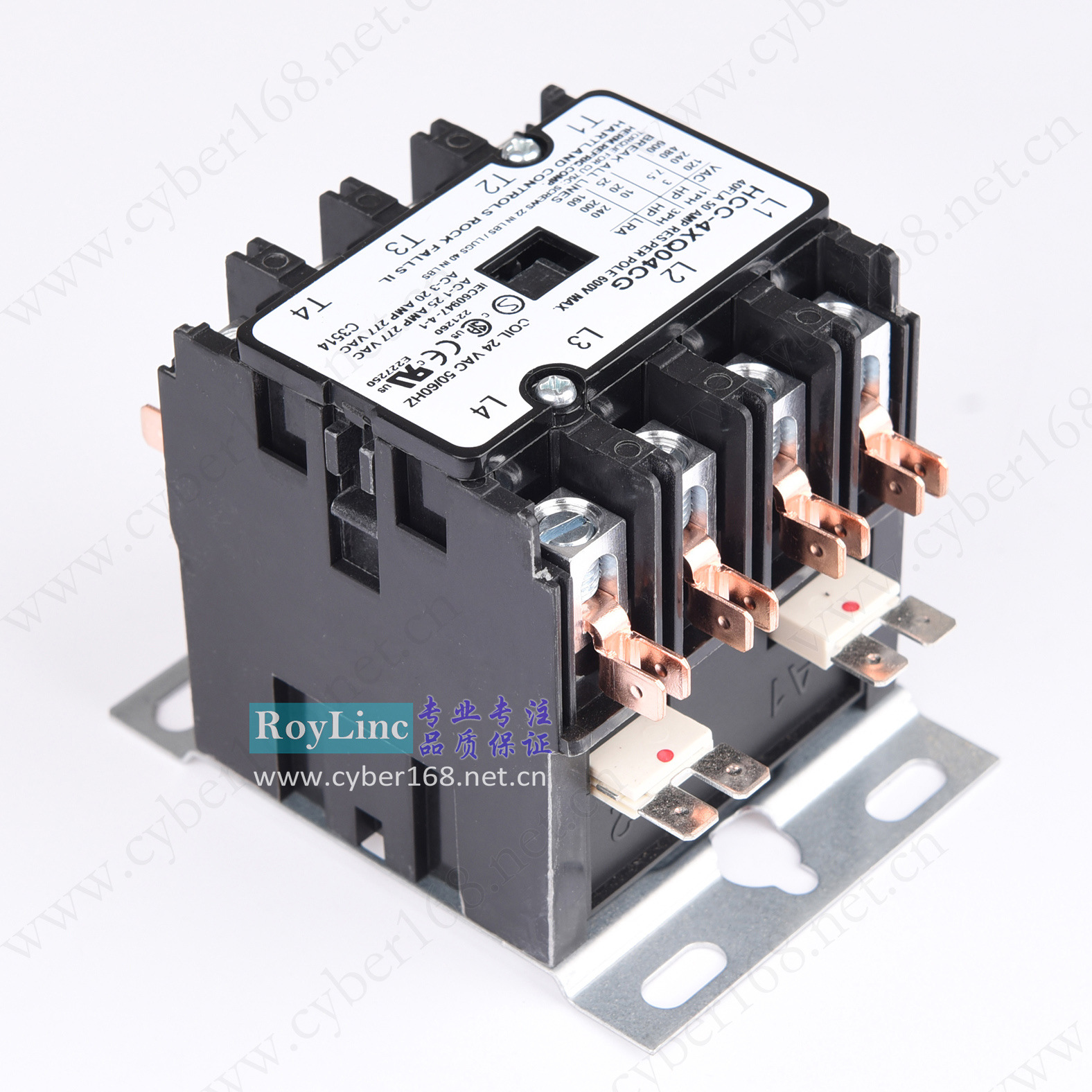 24VAC 40A HCC-4XQ04CG 焊机等离子切割机 UL CSA 四极交流接触器