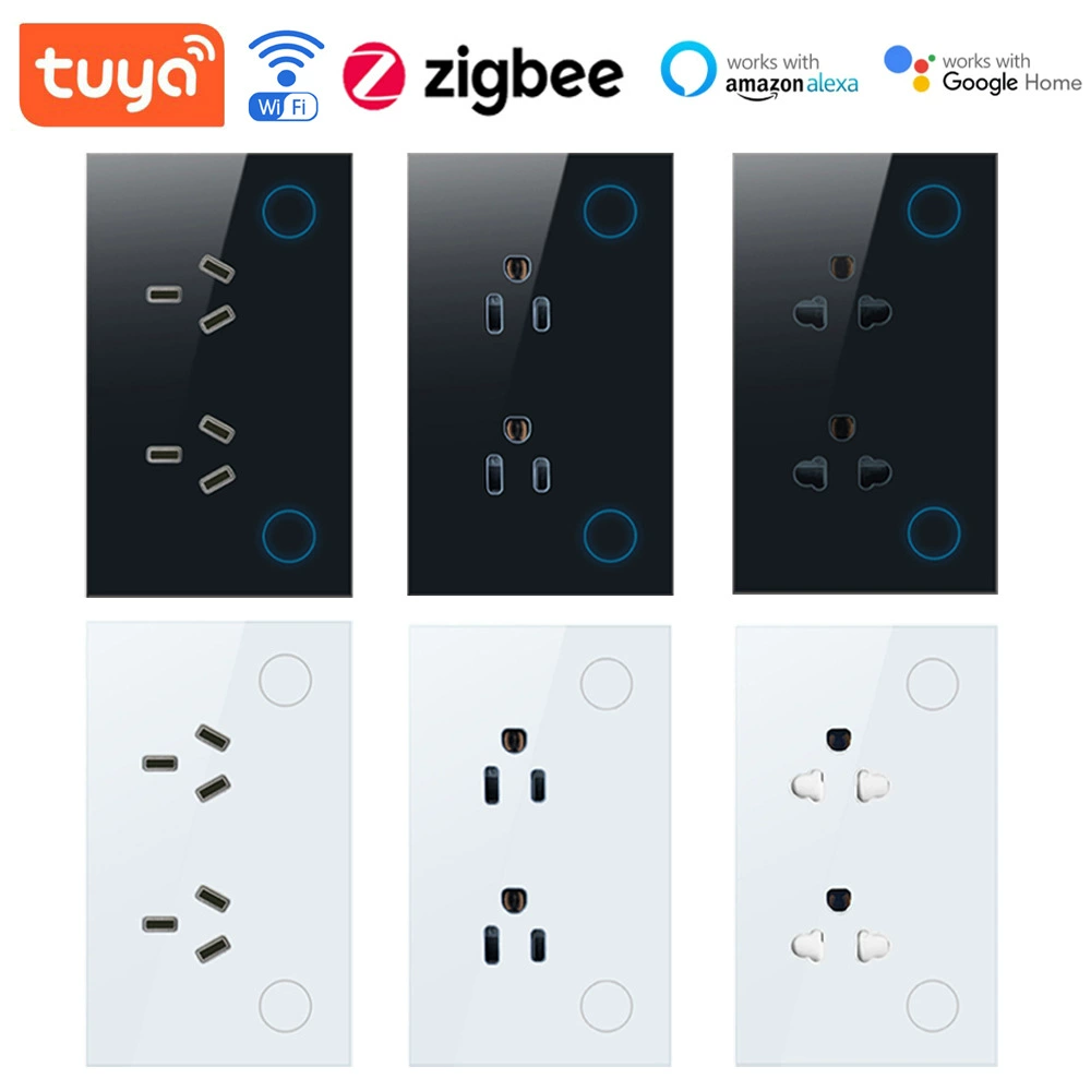 Внешняя торговля Смарт-розетка Wi-Fi граффити 15A Австралийский стандарт Настенный голос Американский стандарт ZigBee Taiyue регулирование Панель времени