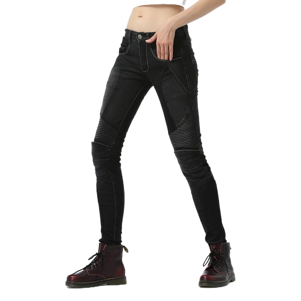 Transfronteriza al por mayor de verano Pantalones de montar en motocicleta pantalones vaqueros de la motocicleta carreras de malla de ventilación delgada Caballero femenino