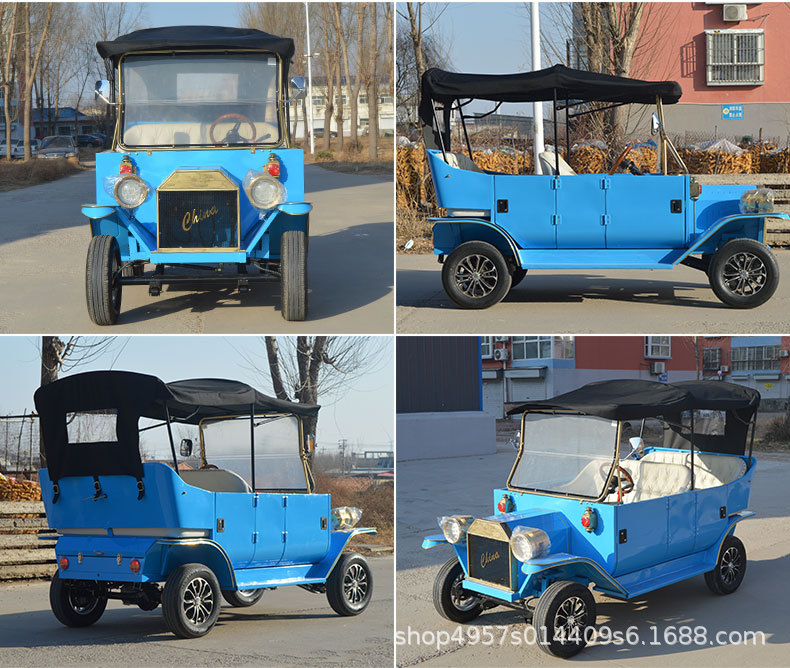 Golf Cart with 5-8 Seats for Real Estate Offices, Sightseeing Areas, and Shuttle Services; Vintage Electric Classic Car; Sightseeing Vehicle
