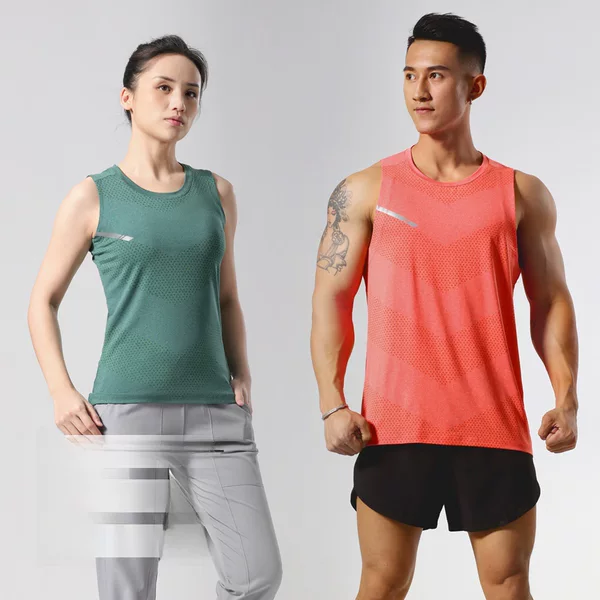 Summer Outdoor Sports Quick-drying Clothes Men's Fitness Running Breathable Top Basketball Loose Sleeveless Round Neck Vest for Women