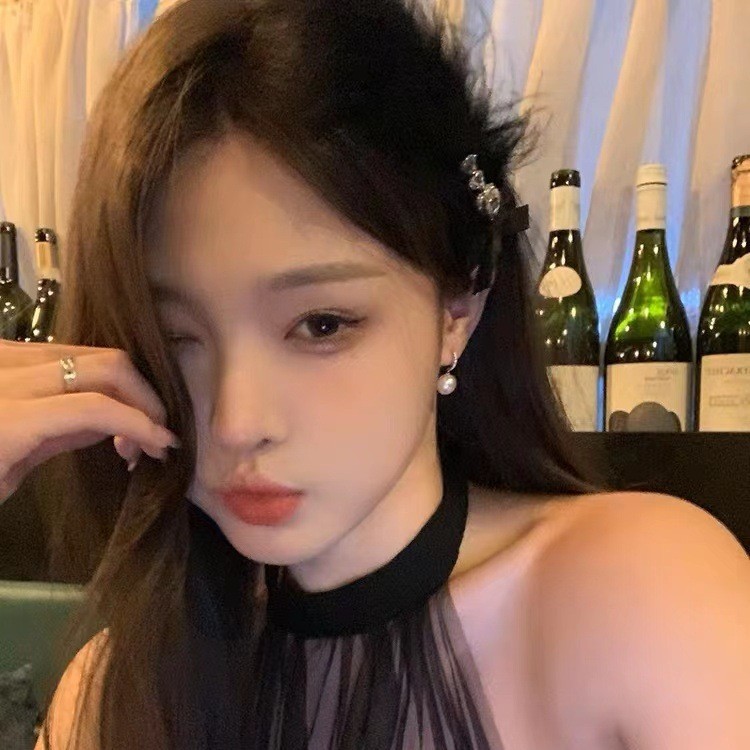 超仙气质蝴蝶结羽毛发夹女高级感鸭嘴夹子发饰头饰发卡2023新款 3