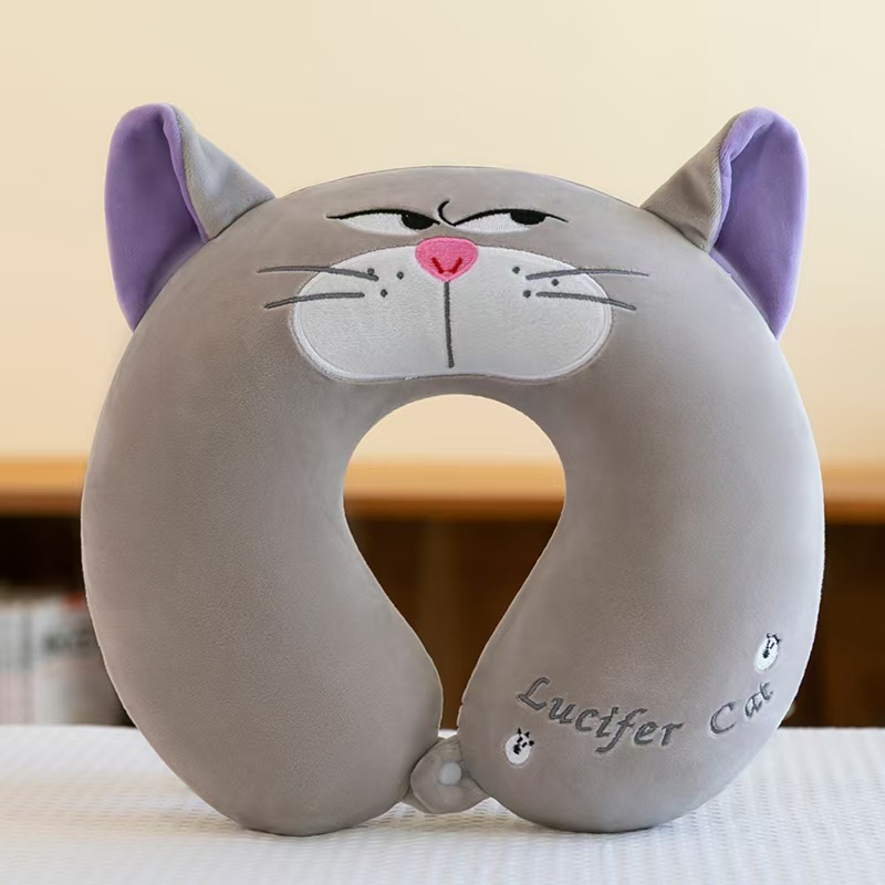 Cartoon U almohada almohada de cuello almohada de columna cervical almohada de avión siesta memoria almohada de cuello almohada de algodón fabricante de regalos portátiles comercio exterior
