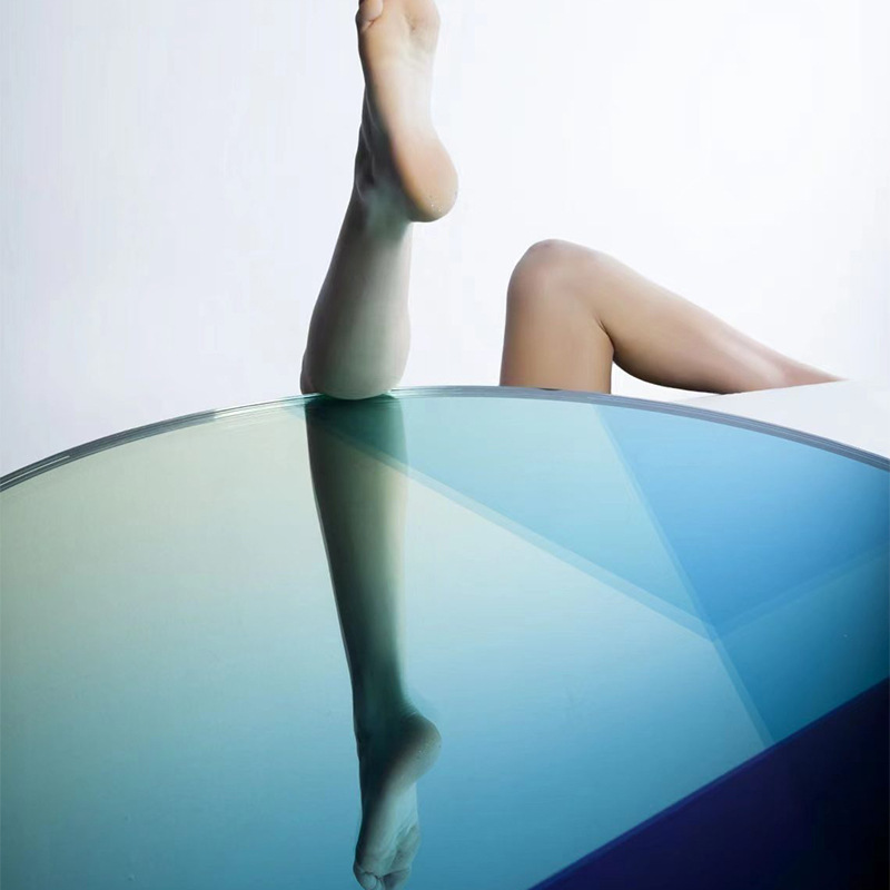 钢化玻璃炫夹胶 展览展示标牌玻璃展柜 玻璃彩色高温打印打孔油砂