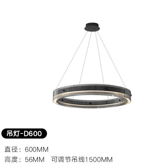 意式极简客厅灯现代设计师环形高端玻璃创意光影简约餐厅卧室吊灯|undefined
