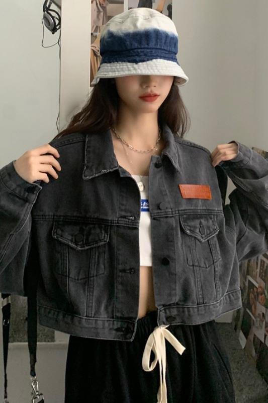 Age-Reducing Design Retro Short Denim Jacket for Women Autumn and Winter Large Size Korean Style Loose Western Style Jacket Top