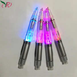 创意七彩变色灯圆珠笔广告促销礼品笔 商务办公笔礼品笔可印LOGO
