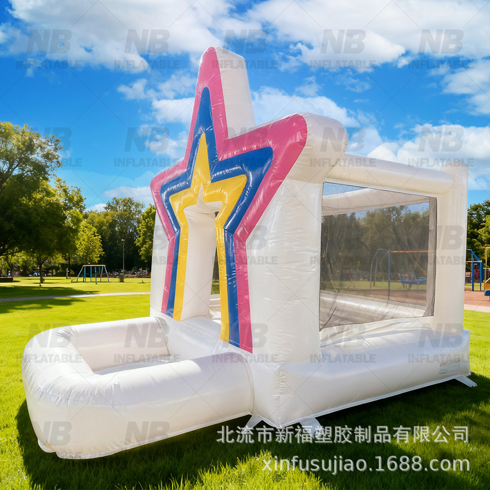 PVC comercial estrella blanca infláble trampolín pequeño parque infantil rebotar casa al aire libre castillo juguete