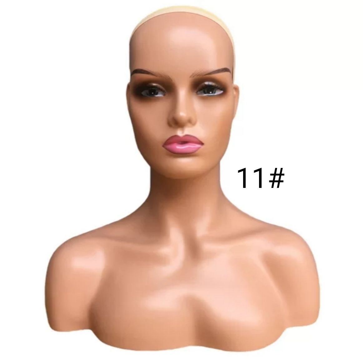 Maniquí Cabeza Femenina para Pelucas y Sombreros de Plástico para Exhibición y Fotografía