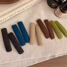 毛呢侧边发夹bb夹秋冬文艺前额无痕刘海夹韩国简约卡碎发夹子头饰