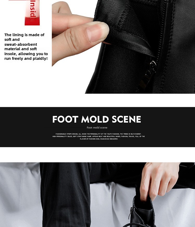 Bottes Martin à semelles épaisses pour hommes, bottes mi-hautes de style britannique, chaussures décontractées en cuir pour hommes, bottes à la mode 7368-R_voghion.com