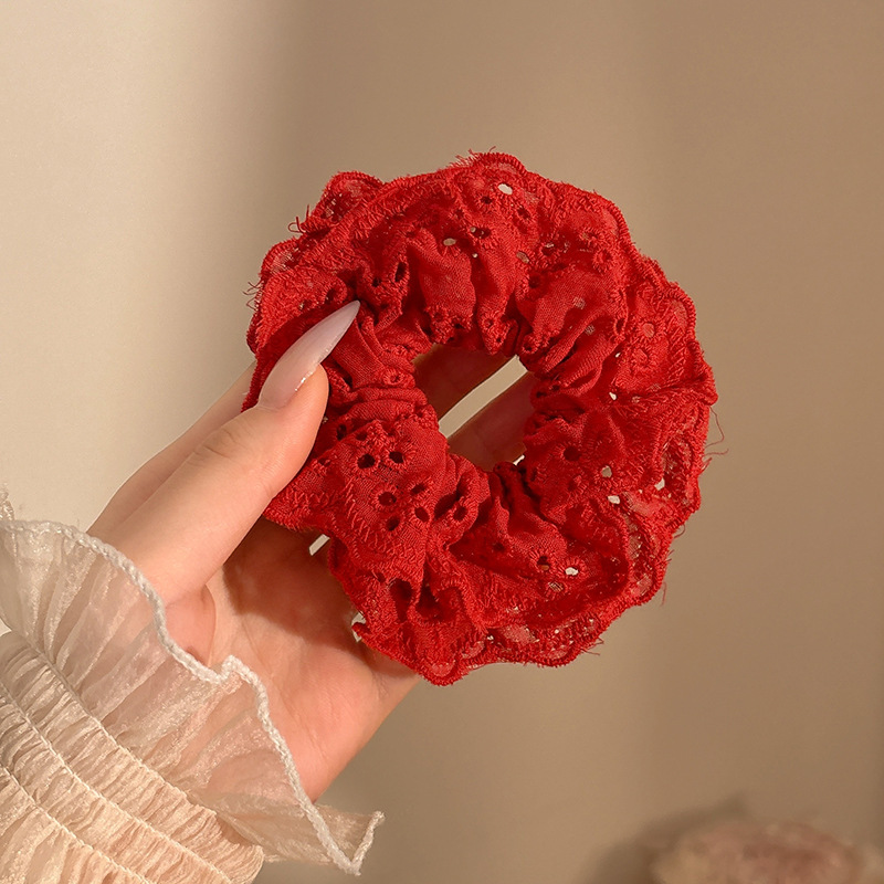 Anillo para el cabello de intestino grueso de gran tamaño coreano, bufanda cuadrada de alta calidad femenina, cuerda para el cabello, banda elástica y duradera, flor de viento perezosa