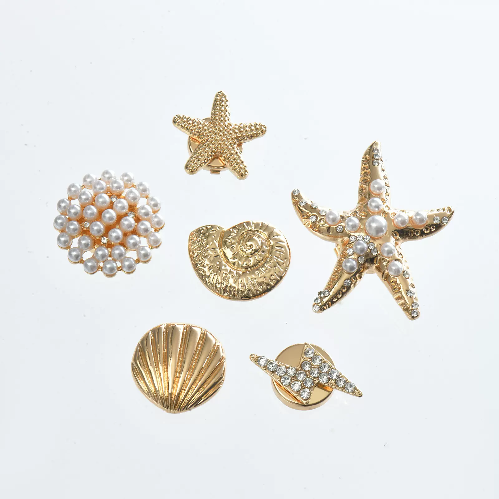 跨境外贸海洋系列装饰衣领扣ins风气质百搭衬衫扣高级感服饰配件