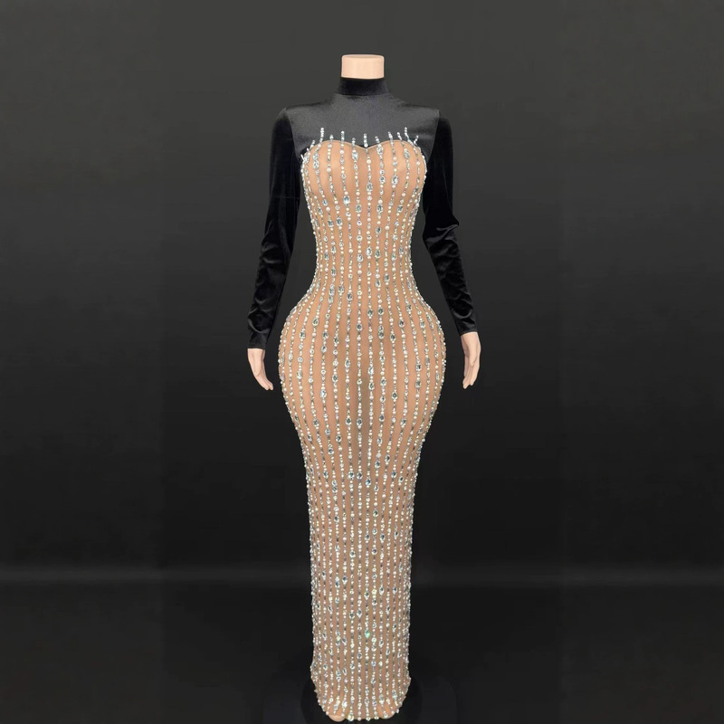 Stand Collar Long Sleeve European and American Style Dress, Sexy Dress, Long Dress, European and American Style Gown, Ball Gown, Cross-Border Sexy Dress Dropshipping Stand Collar Long Sleeve European and American Style Dress, Sexy Dress, Long Dress, European and American Style Gown, Ball Gown, Cross-Border Sexy Dress Dropshipping