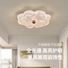 2025新款主卧灯具中古风轻奢树脂花朵灯全光谱护眼书房卧室吸顶灯