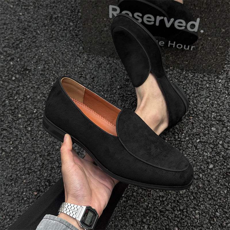 ShoeVault Round Toe Formal Loafers Business Slip-On Casual Height-Increasing Derby Thick-Soled Commuter Leather Shoes Men_voghion.com