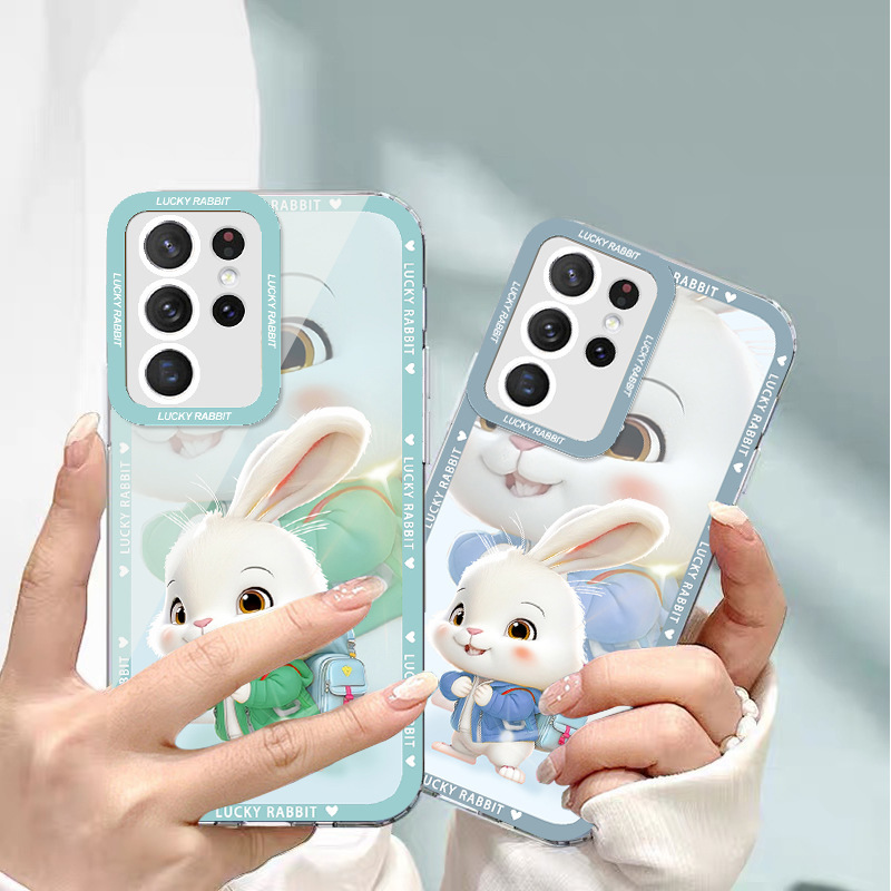 Jacket Backpack Rabbit for Samsung S21Ultra Angel Eyes Phone Case Plus Cartoon FE All-inclusive Transparent Drop-resistant Jacket Backpack Rabbit for Samsung S21Ultra Angel Eyes Phone Case Plus Cartoon FE All-inclusive Transparent Drop-resistant