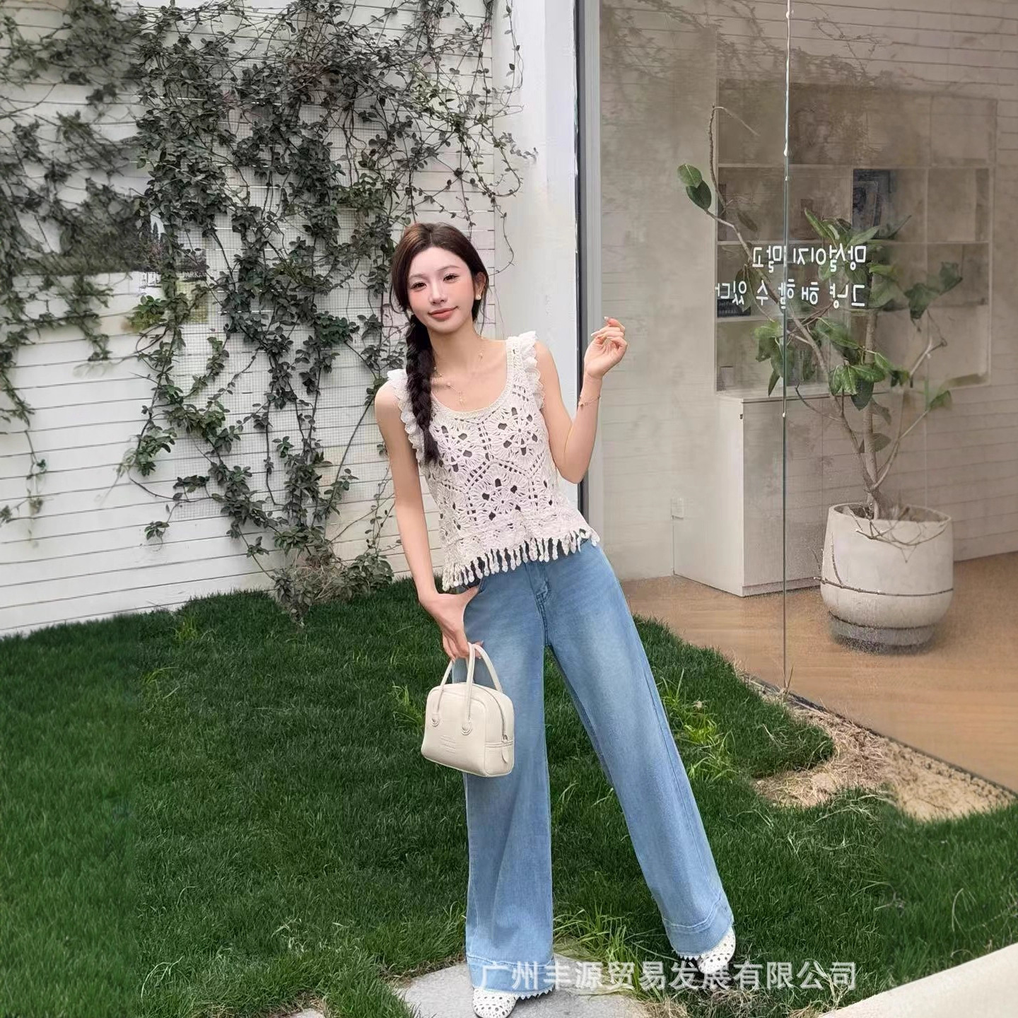 Summer Lace Cut Out Large Flower Crochet Vest Sleeveless U-Neck Layered Top for Women