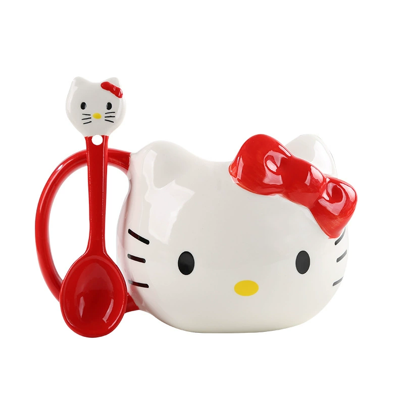 Паутина Hello Kitty, мультяшная милая вместительная керамическая чайная чашка