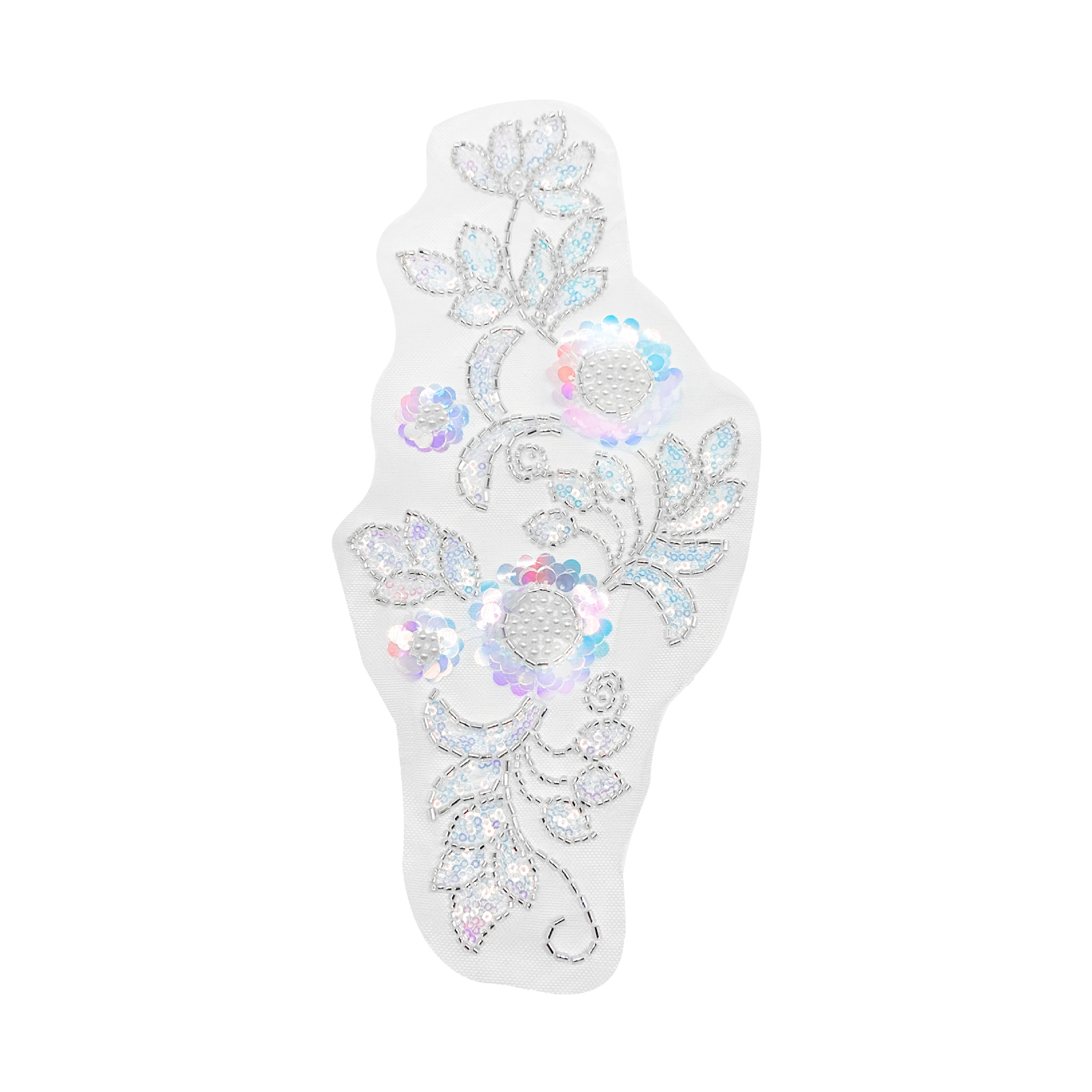Sequinilla cuentas bordadas decal spot ropa al por mayor vestido de malla multicolor encaje vestido de rendimiento flores encaje