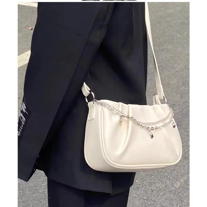 Plissierte Cloud Umhängetasche Für Damen Mit Kette Handtasche_voghion.com