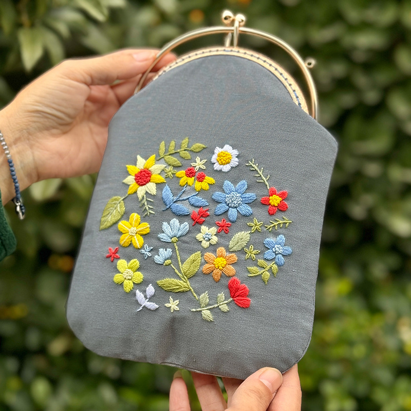 Bolsa de oro de doble sección vertical - Xia Geun (no terminada) + tensión de plástico de 20 cm