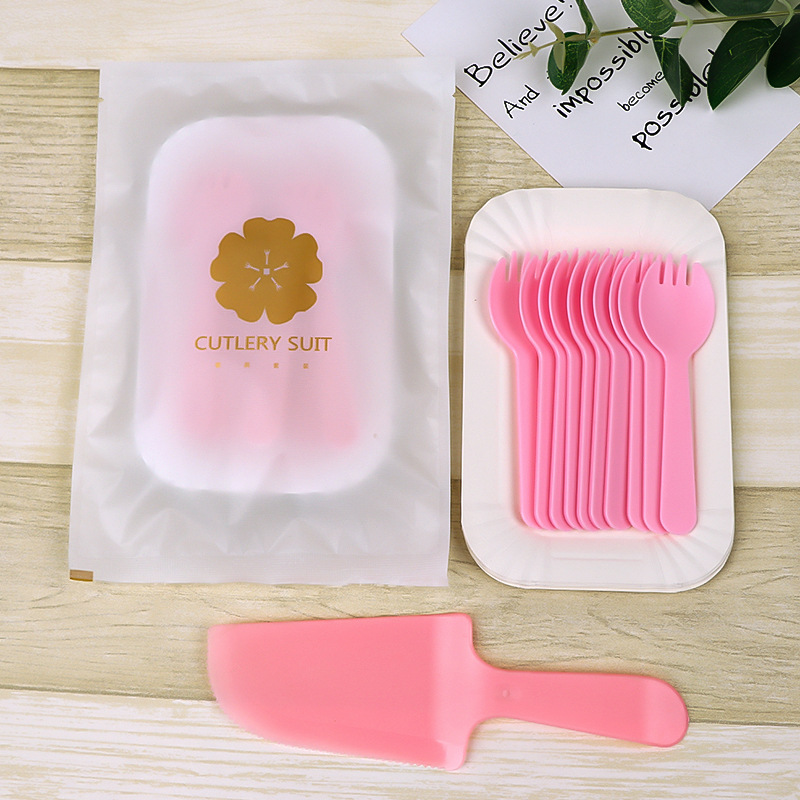 수박 레드 핑크 가방 10 접시 포크와 나이프 33 세트