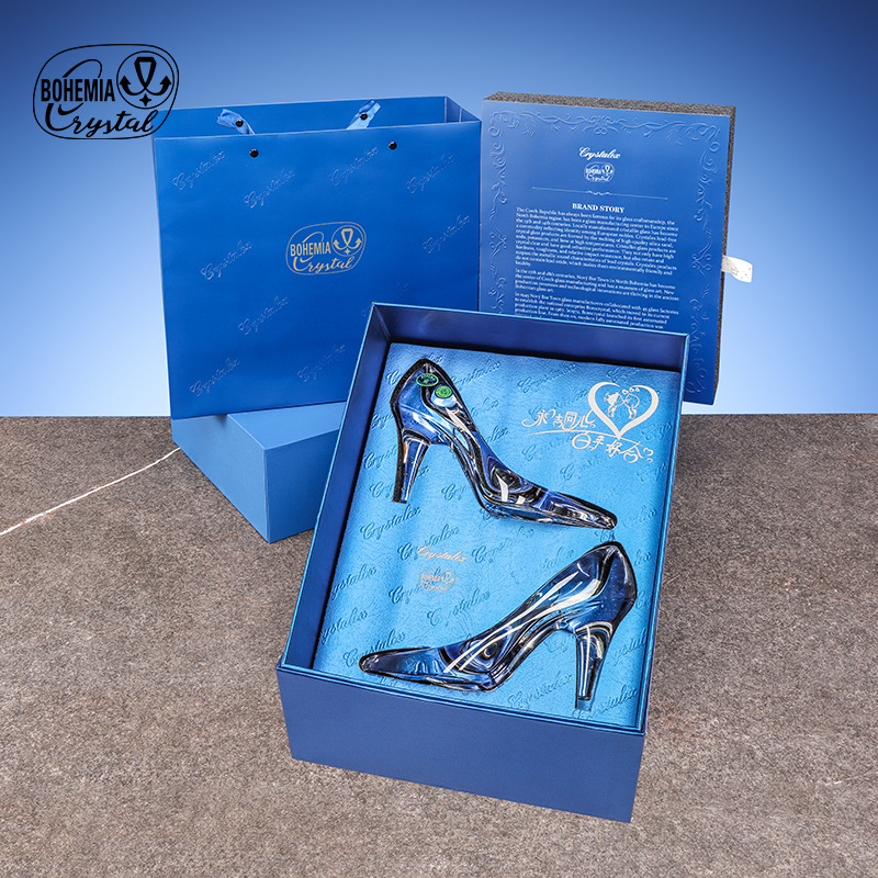 Lex sin plomo cristal tacones altos artesanías de oficina coleccionistas de adornos fabricantes directos adornos de oficina