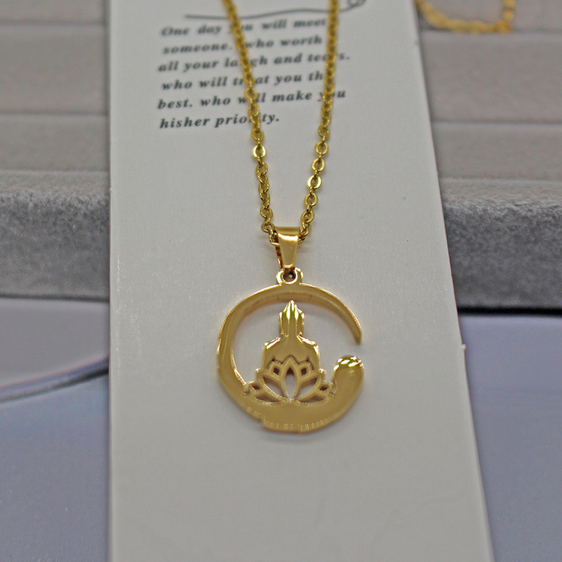 Simple Style Portrait Titanium Steel Plating Pendant Necklace 1 Piece