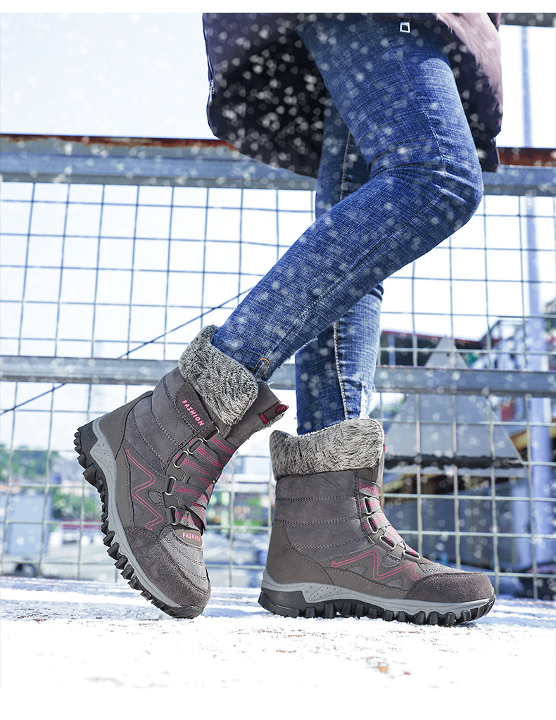 Women's Snow Boots Plush Lined Warm Winter Cold Resistant Boots_voghion.com