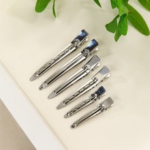 跨境金属款美发单叉发夹卷曲定型发型鸭嘴夹美容美发夹无痕发夹