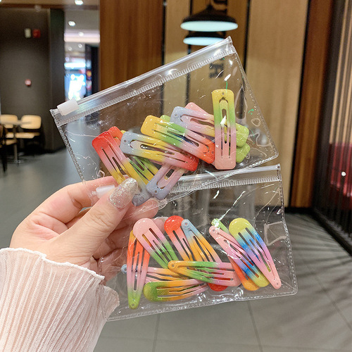 Children's hair clip rainbow bb clip Korean style girls hair accessories bangs clip star water drop hair clip broken hair finishing clip