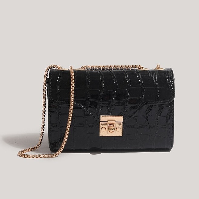 2025 Autumn New Korean Style Square Buckle Chain Small Bag Women's Fashion Casual Shoulder Bag Casual Retro Crossbody Bag