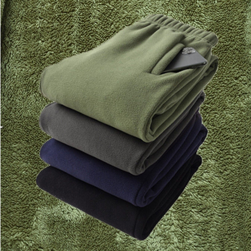 New Fleece Men's Pants, Fleece Pants for Hiking, Warm and Thickened for Outdoor Casual Sports, Vintage Sweatpants