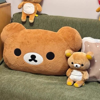 Rilakkuma Pillow with Zipper, Cushion, Dormitory Plush Toy Wholesale, Dropshipping, In-Stock Mixed Batch, Popular Online Toy