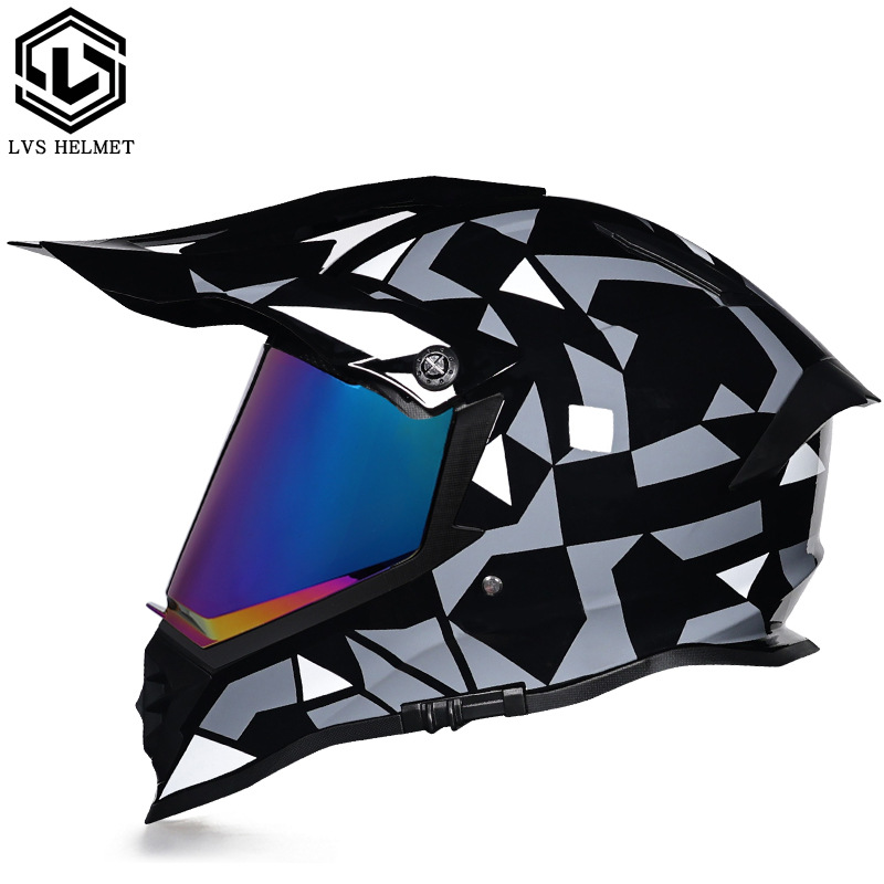 Nuevo off-road tire casco de doble lente carretera tire casco completo motocicleta Larga Distancia unisex Four Seasons universal LVS