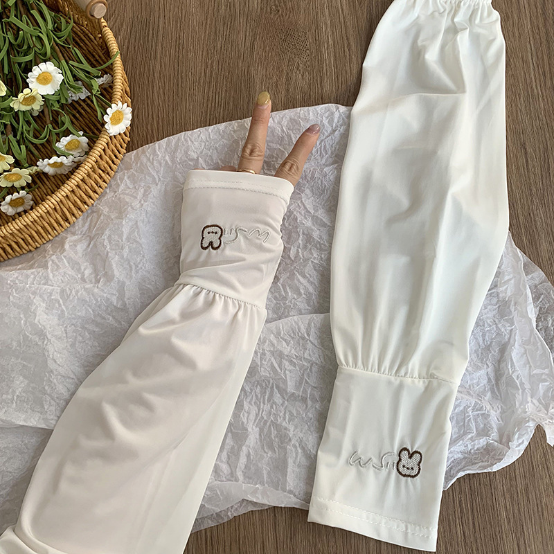 Protector solar suelto para conducir mangas de seda de hielo para mujer de verano estilo fino para andar en bicicleta, sombrilla, mangas de protección transpirables, brazos y brazos al por mayor