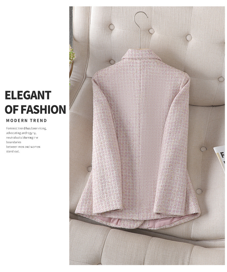 Abbigliamento da donna giacca da abito in tweed per donna 2024 autunno nuovo stile da donna di alta qualità stile dea piccolo abito_voghion.com