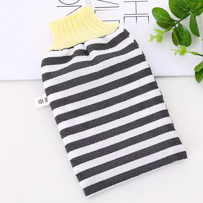 Toalla de baño del hogar descontaminación fuerte cubierta de baño mano frotar barro gris guantes de baño Baño limpie Toalla de baño a rayas fibra de algodón