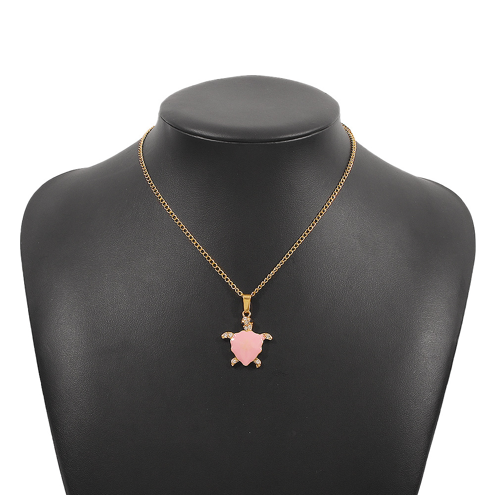 Fashion Cute And Funny Little Turtle Geometric Alloy Diamond Necklace Female display picture 3