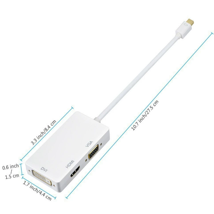 Mini DP на HDMI кабель Thunderbolt DP кабель 3-в-1 конвертер Mini DP на VGA/HDMI/DVI
