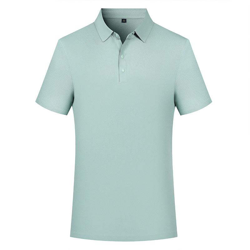 70 piezas de seda de morera de lujo ligero, polo de encaje sin costuras, camisa de polo, ropa de trabajo de alta gama para hombres, personalización