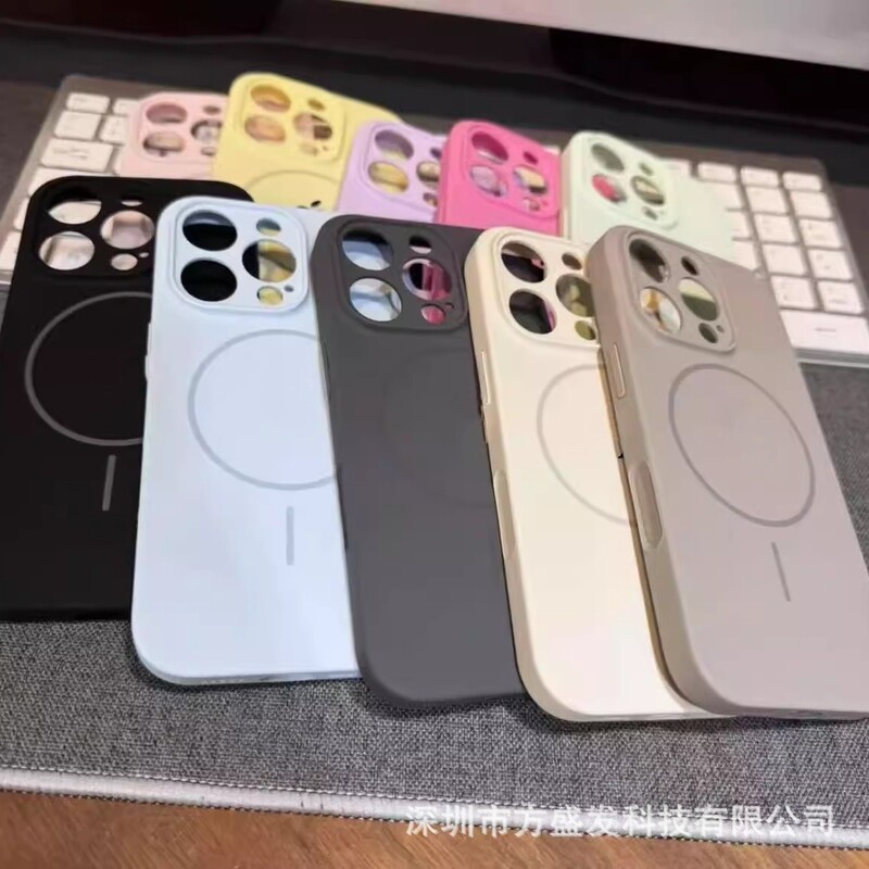 iPhone17用ケース、液体超薄型磁気吸着細いリング付き、AIカメラボタン搭載、Apple 16保護ケース15|undefined