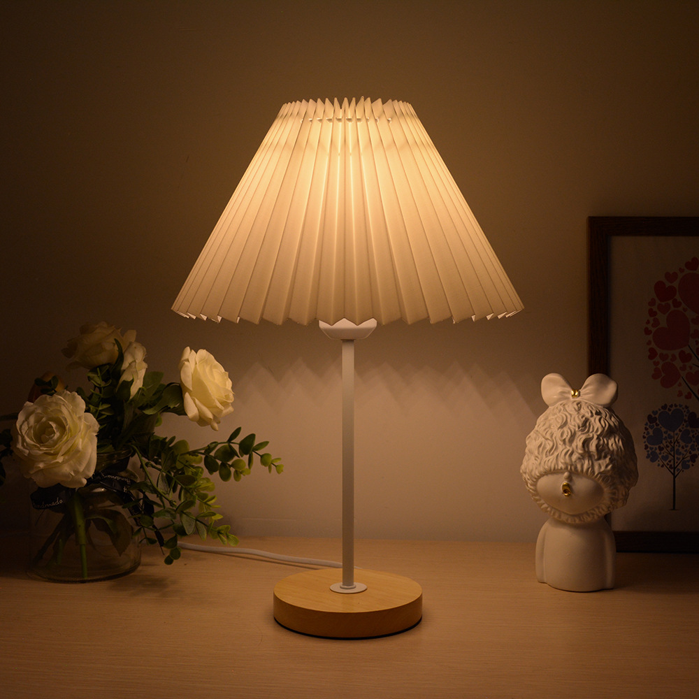 Transfronterizo Internet celebridad moderna simple tela Shell decoración del hogar lámpara de mesa lámpara de noche estudio dormitorio Hotel