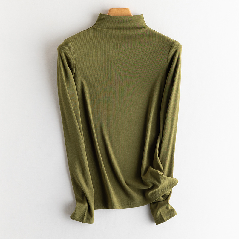 그래스 그린 하프 터틀넥