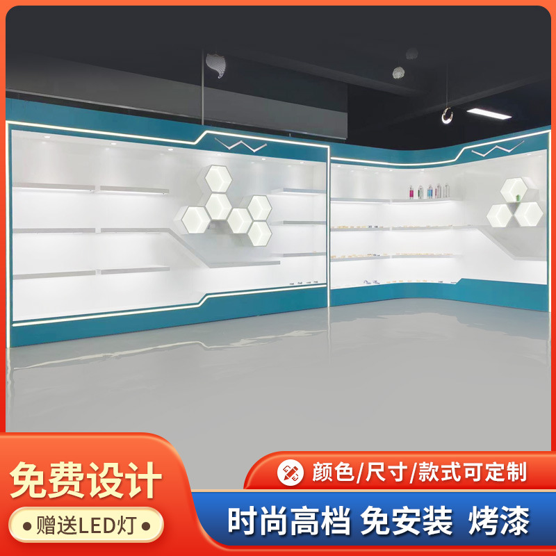 化妆品展示柜网红直播背景展柜公司展厅样品展示架产品陈列柜