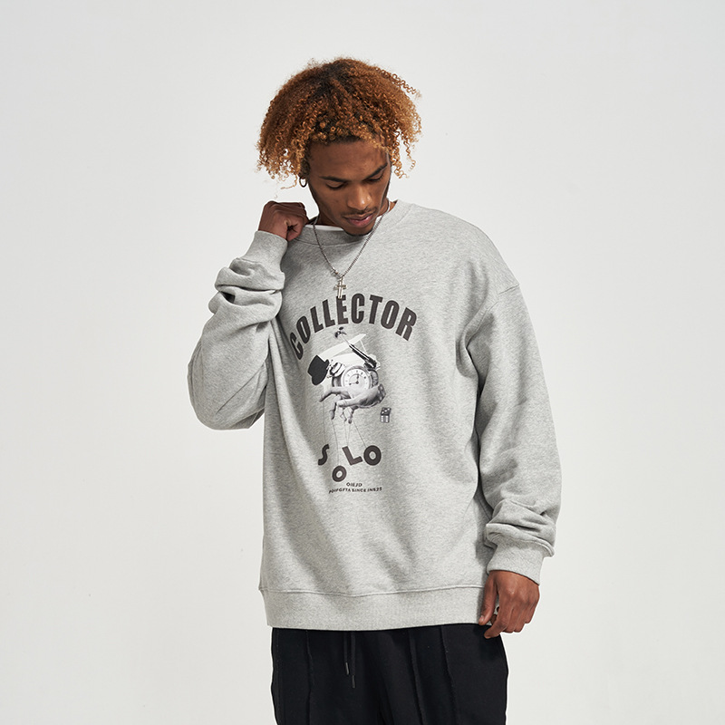 春秋新款卫衣男潮牌宽松美式圆领休闲外套情侣款长袖上衣时尚潮服