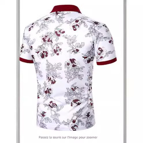 [Punto de aguja] 3D impreso camisa de polo nuevo casual de solapa de manga corta de los hombres camisa transfronteriza estación independiente